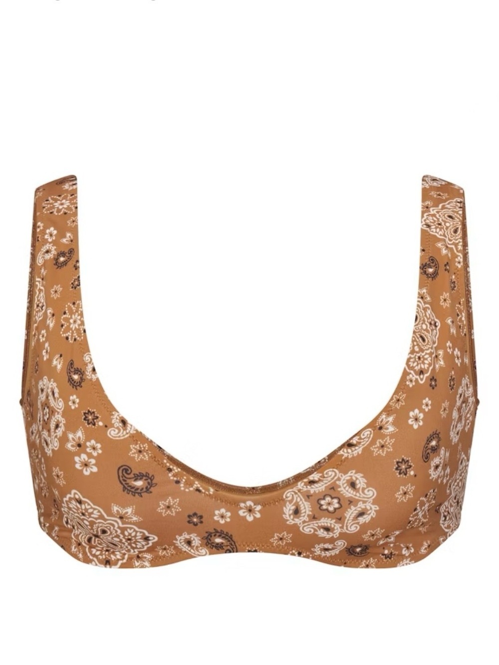 NWT Skims Plunge Bikini Top in Almond Bandana - Picture 7 of 9